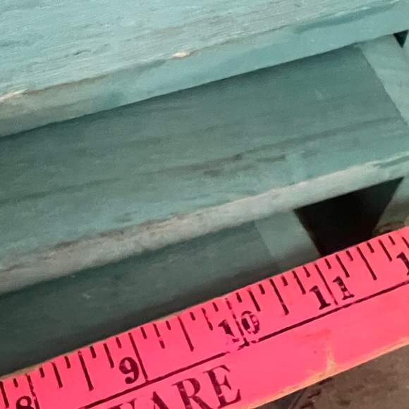 Vintage Teal Green Wooden Shelf Set of 3 - Picture 8 of 15